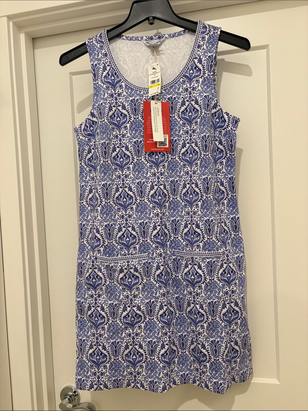 NWT [Tommy Bahama] Darcy Noble Pineapple Sleeveless Front Pockets Dress Womens M - Picture 5 of 13